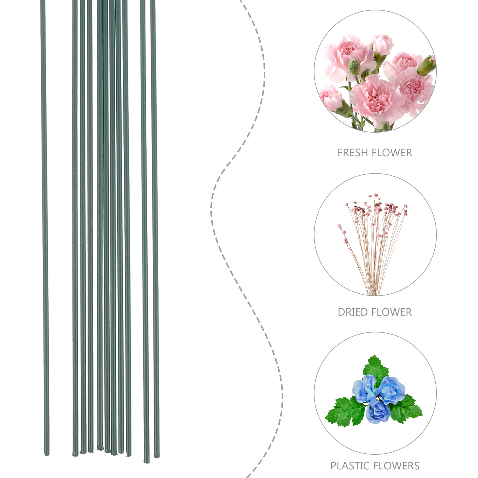 Wedding Support - 11Pcs DIY Flower Stems Plastic Wire