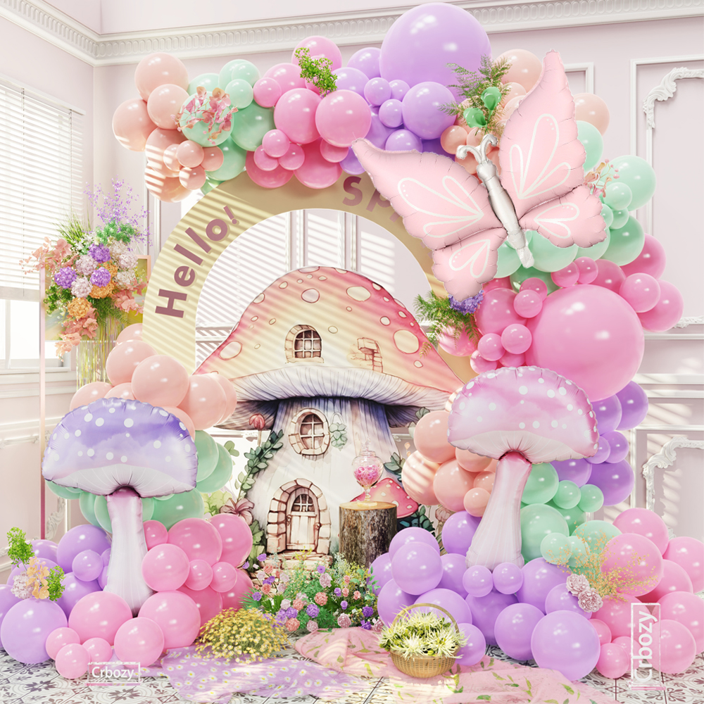 Wedding Day Supply Kit - Mushroom Butterfly Balloon Garland Arch Kit