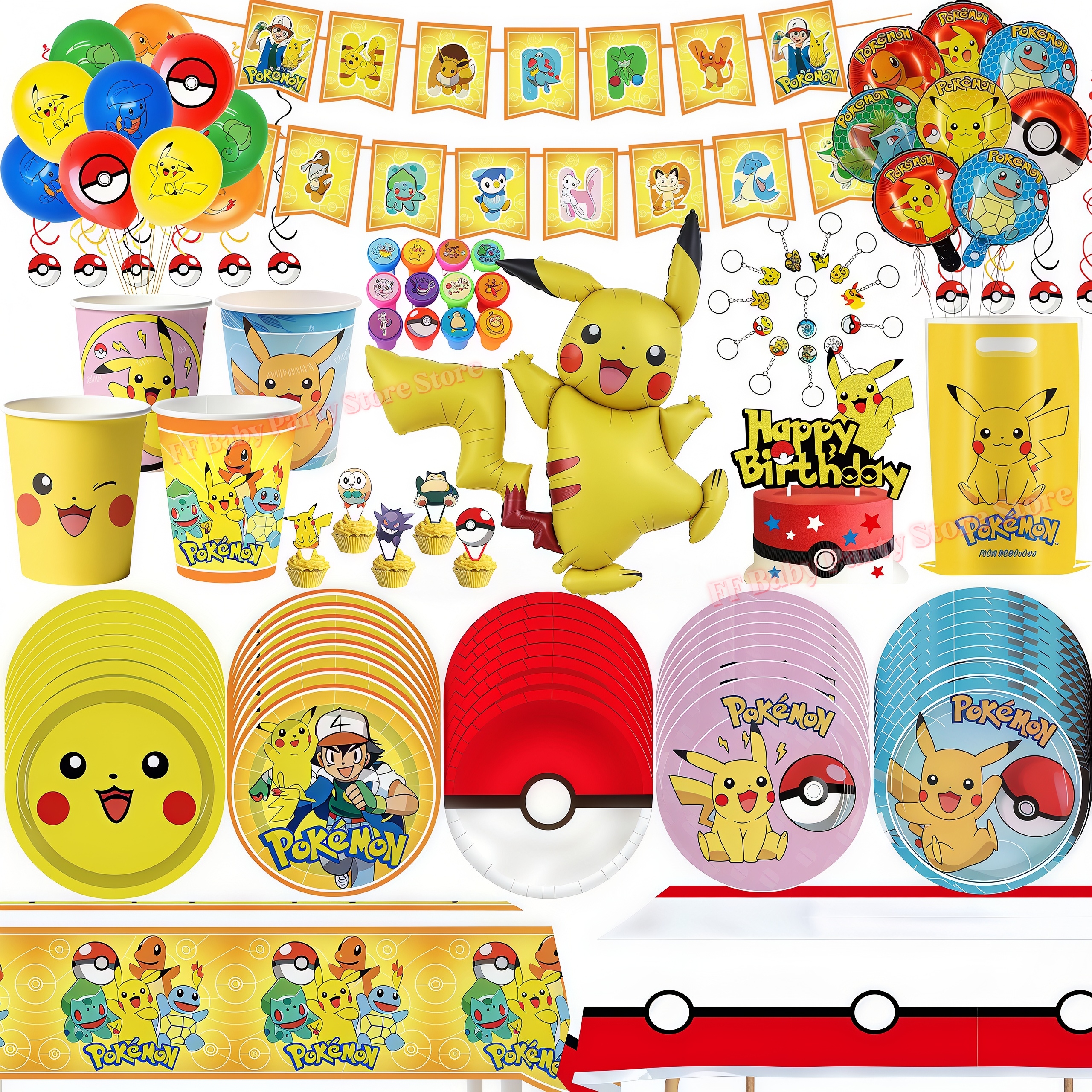 Wedding Day Supply Kit - PokeMons Birthday Party Decoration Lightning Pikachu