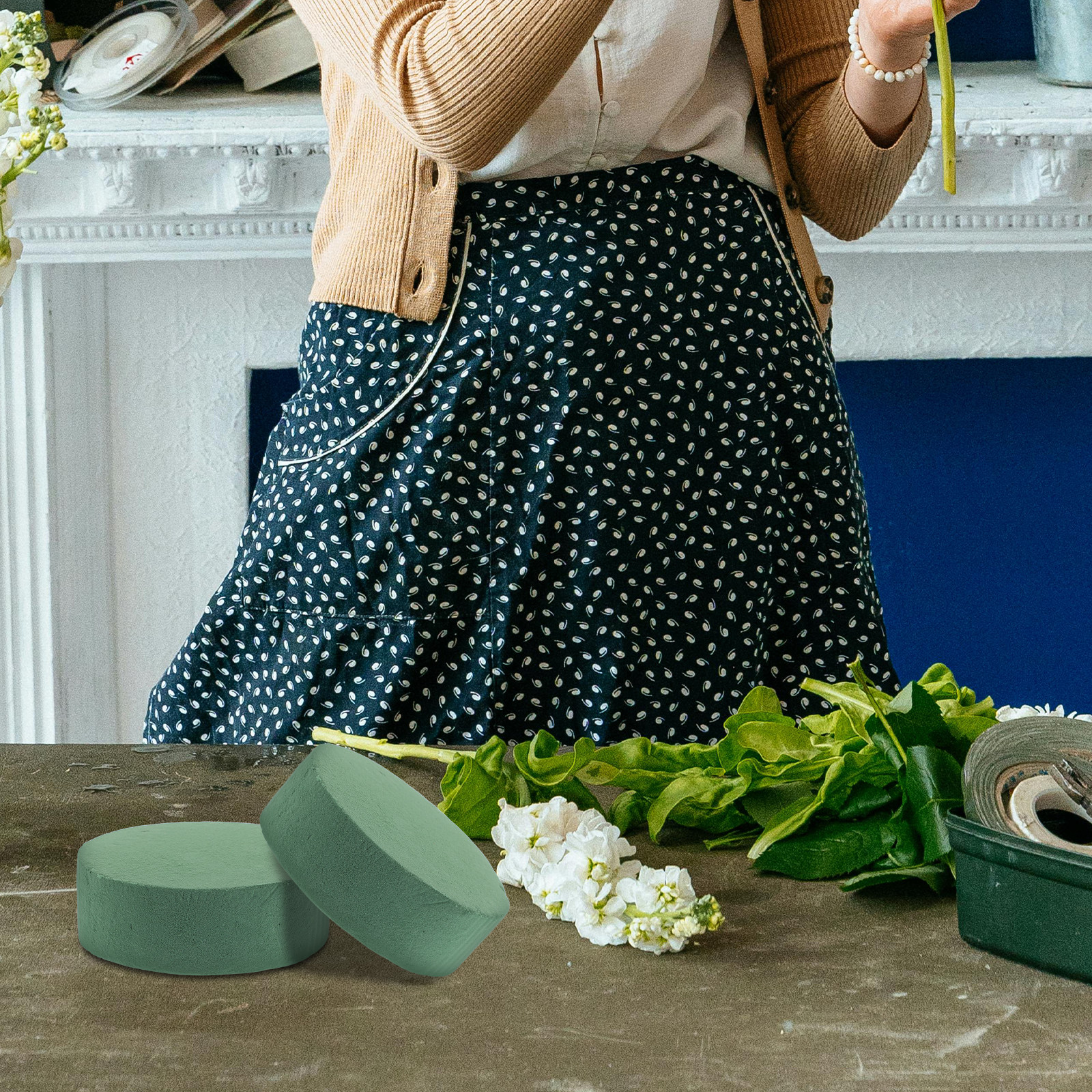 Wedding Support - 6Pcs Floral Foam Blocks Round Green