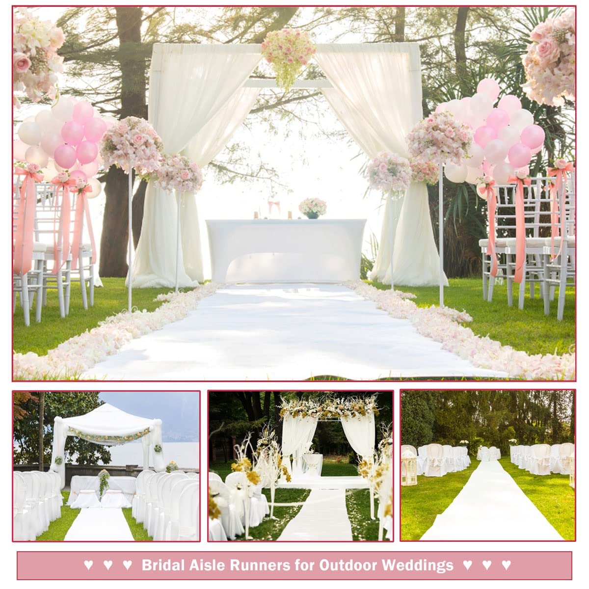Aisle Runner White - 1.5M Wide Wedding White Carpet Aisle