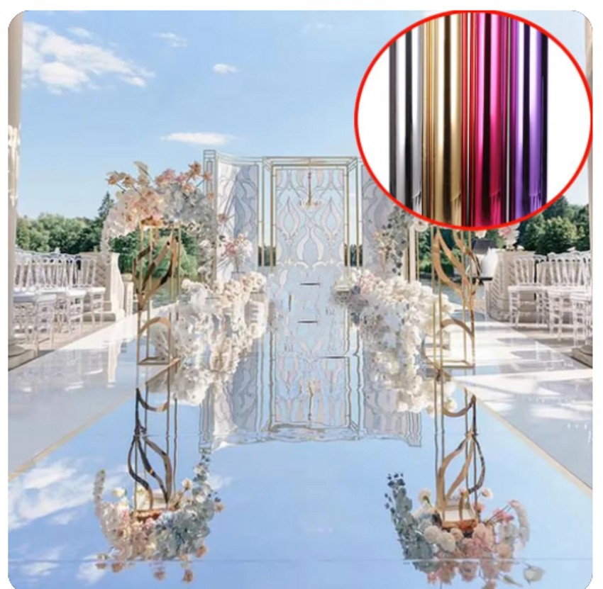 Aisle Runner White - White Mirror Aisle Runner Rug 10M/32.8ft