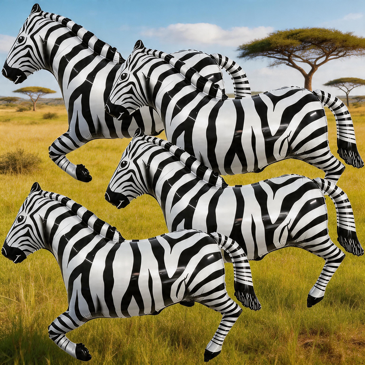 4 black and white striped zebr - مراجعة Wedding Zoo وسعره