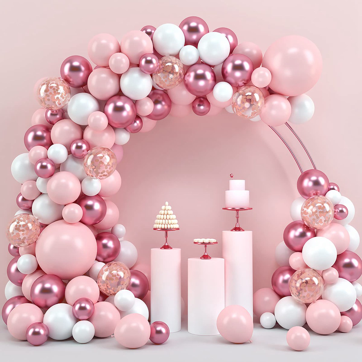 Pink Macaron Balloons Garland  - مراجعة Wedding Day Supply Kit وسعره