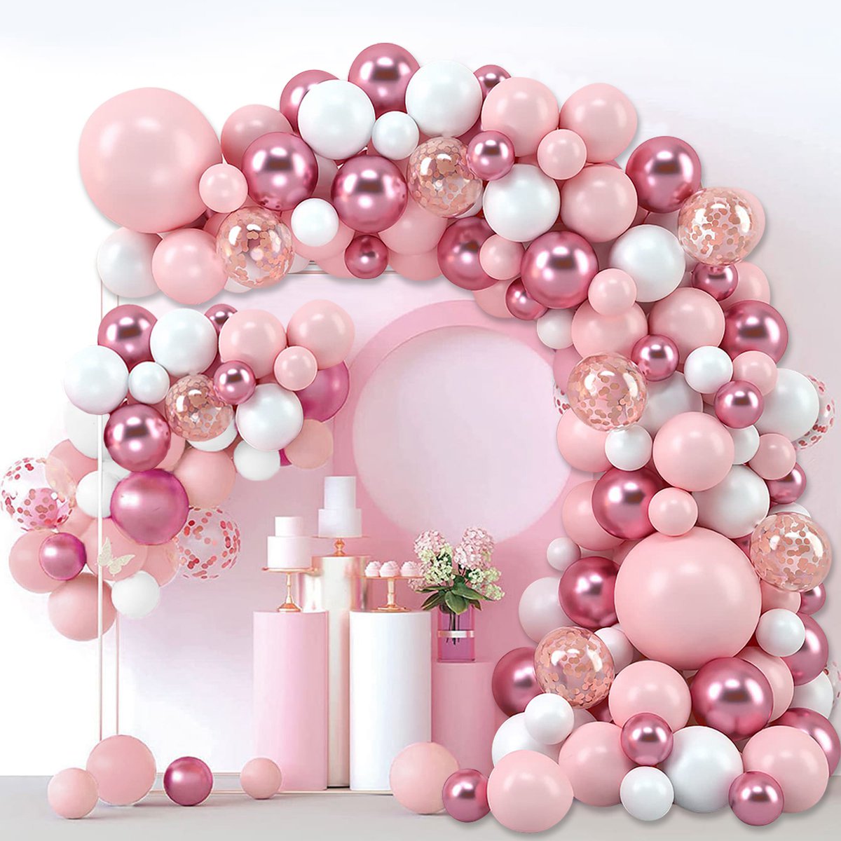 Pink Macaron Balloons Garland  - مراجعة Wedding Day Supply Kit وسعره