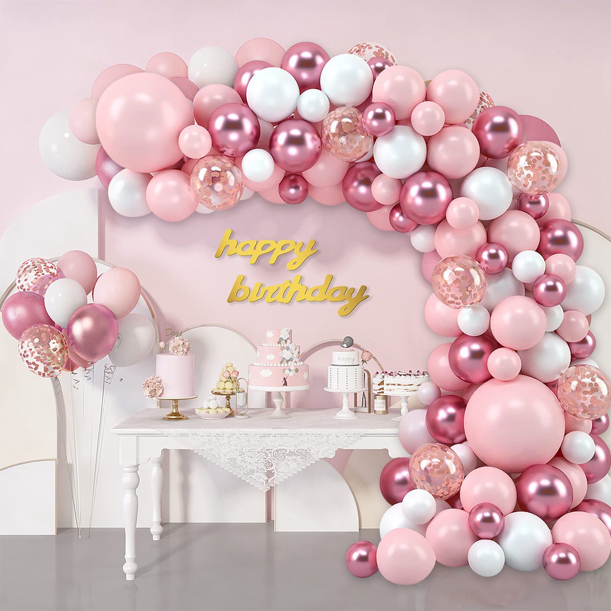Pink Macaron Balloons Garland  - مراجعة Wedding Day Supply Kit وسعره