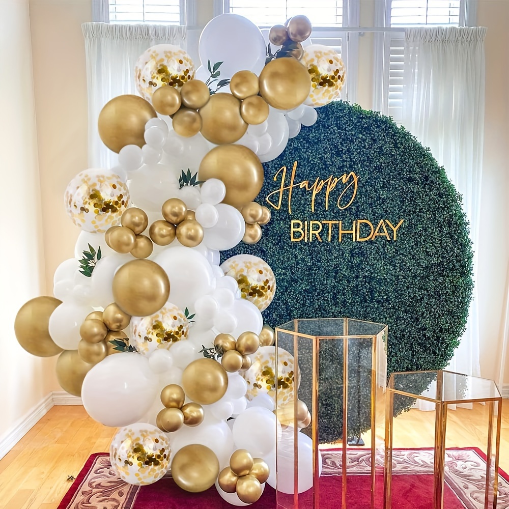 101pcs White Golden Balloons G - مراجعة Wedding Day Supply Kit وسعره