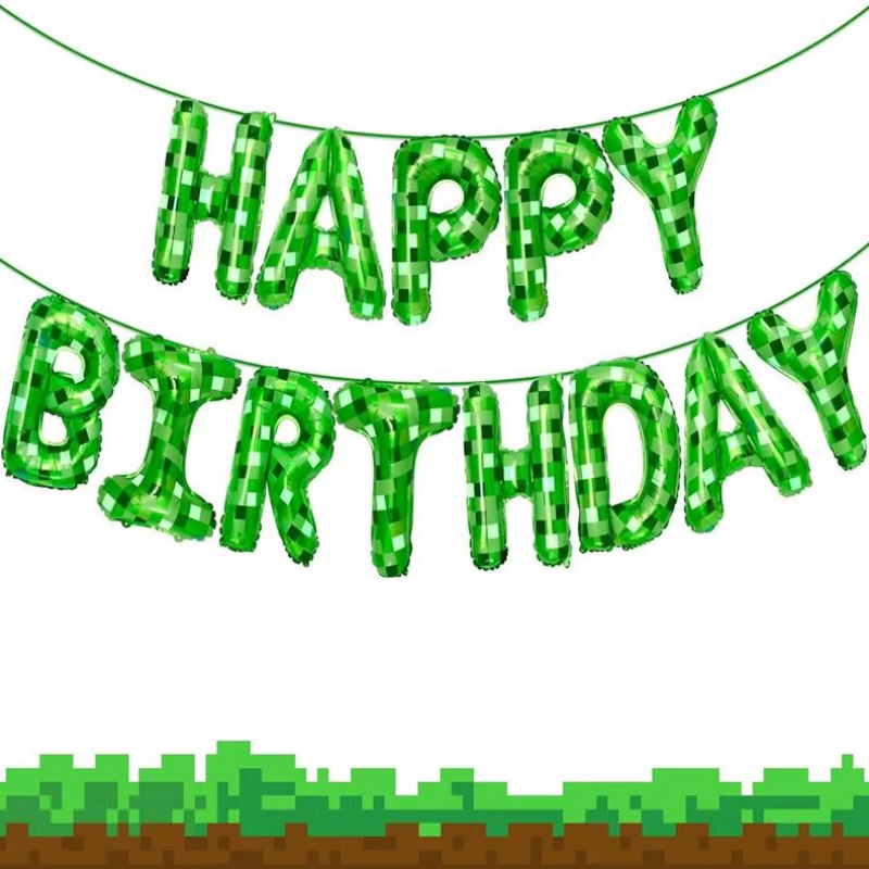 1set Green Pixel Themed Happy  - مراجعة Wedding Day Supply Kit وسعره