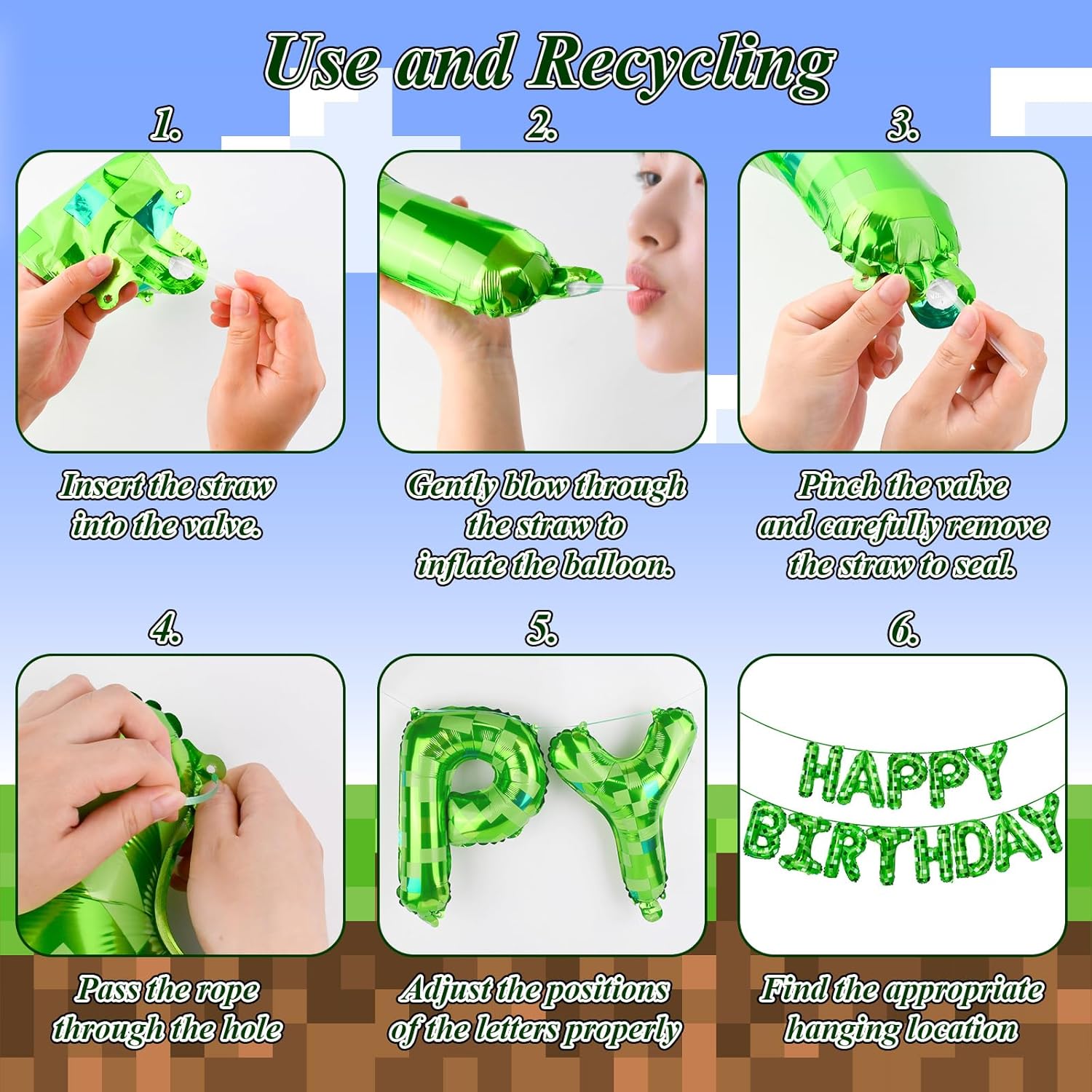 1set Green Pixel Themed Happy  - مراجعة Wedding Day Supply Kit وسعره