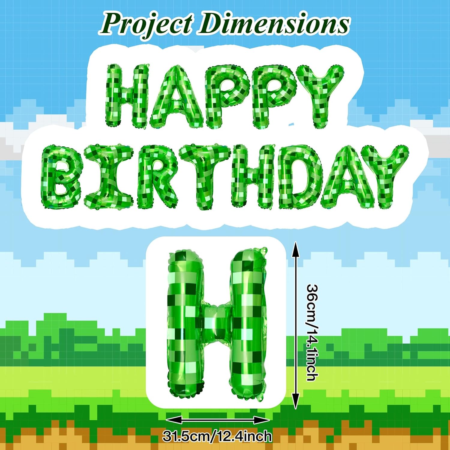 1set Green Pixel Themed Happy  - مراجعة Wedding Day Supply Kit وسعره