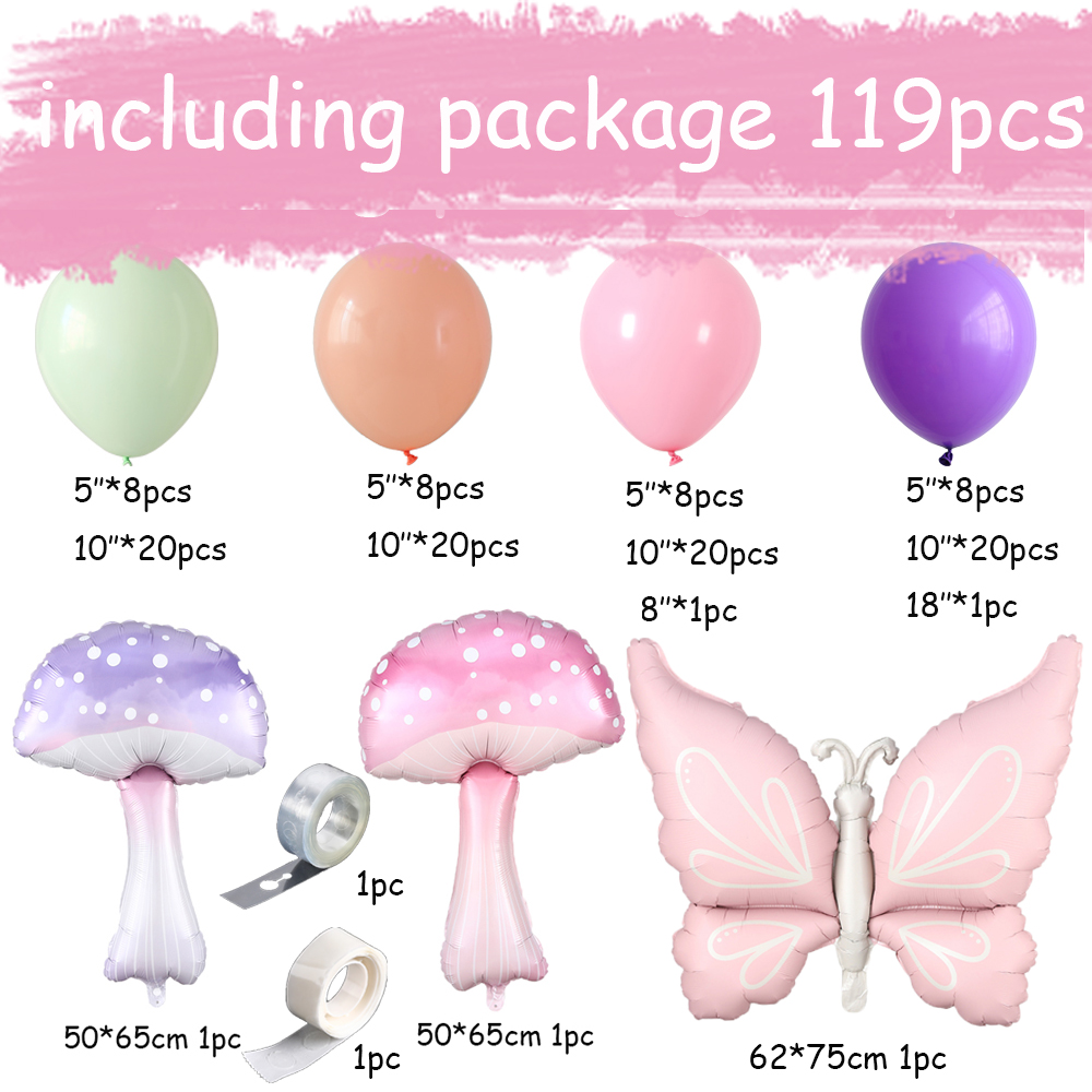 Mushroom Butterfly Balloon Gar - مراجعة Wedding Day Supply Kit وسعره