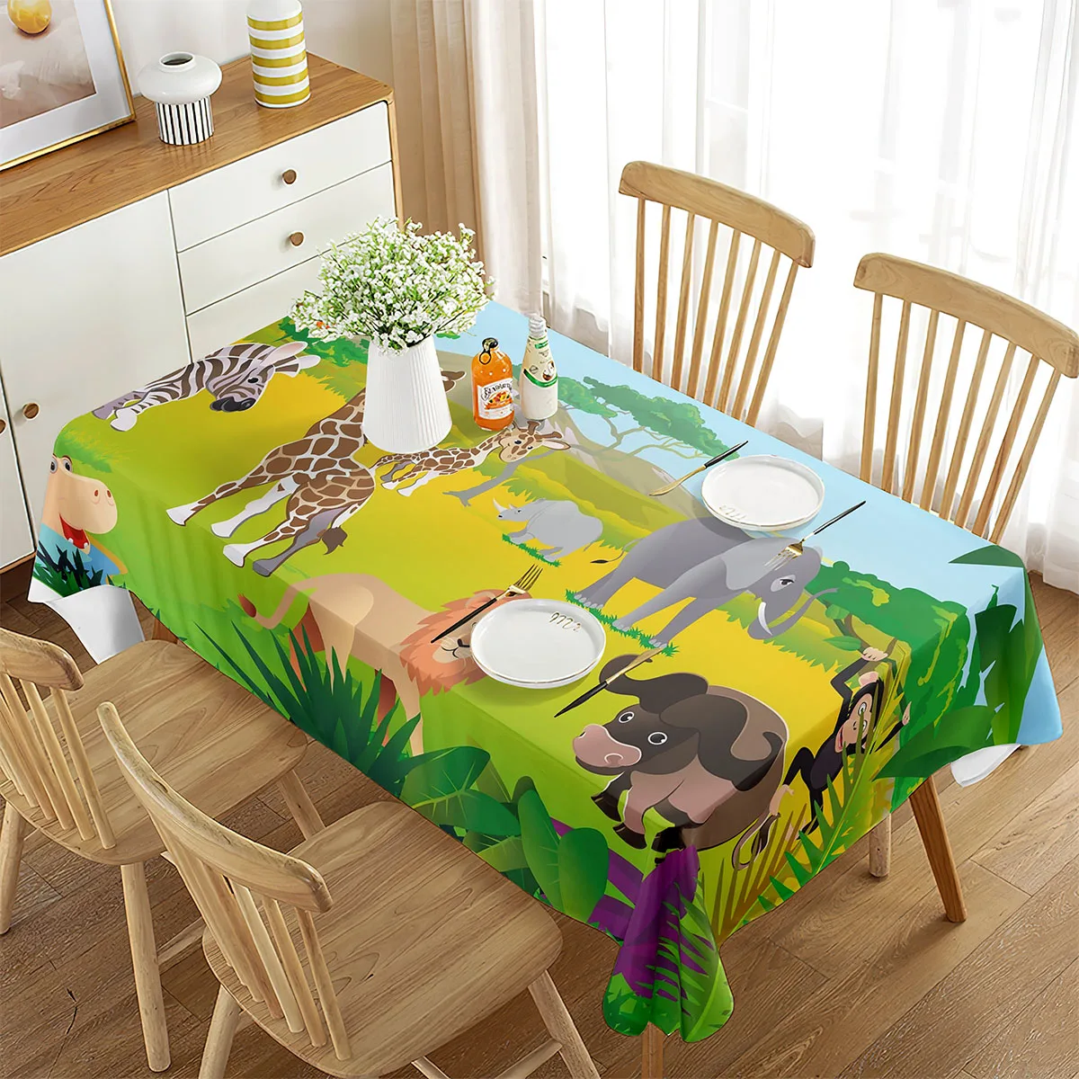 Zoo Tablecloth Happy Zoo Eleph - مراجعة Wedding Zoo وسعره