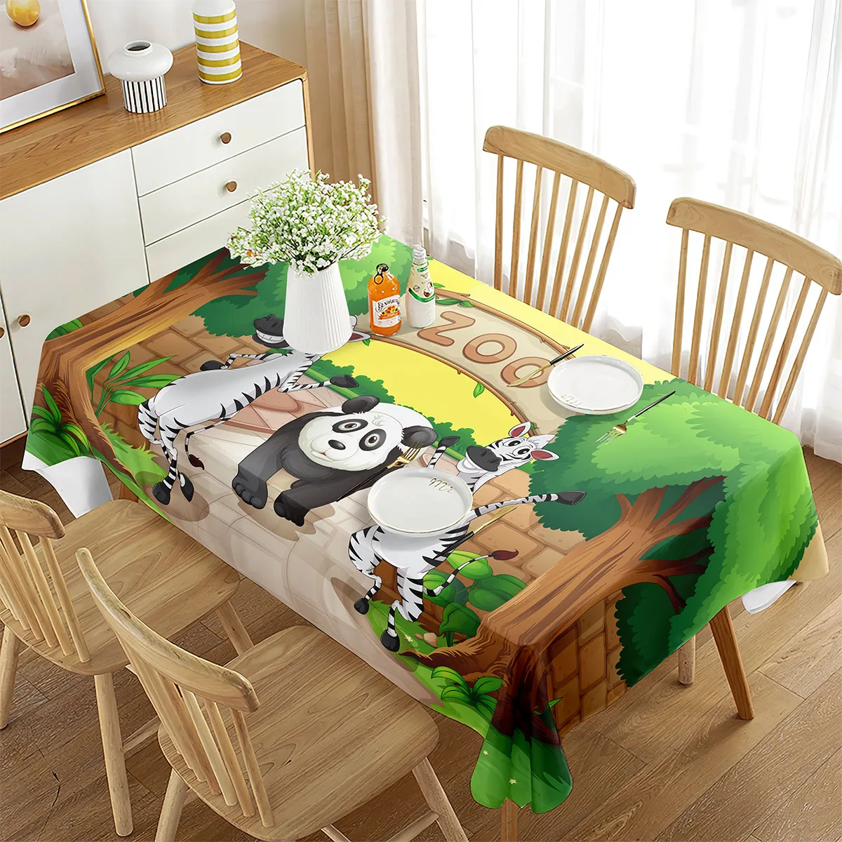 Zoo Tablecloth Happy Zoo Eleph - مراجعة Wedding Zoo وسعره
