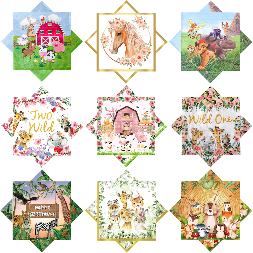20/40pcs Cartoon Animal Farm N - مراجعة Wedding Zoo وسعره