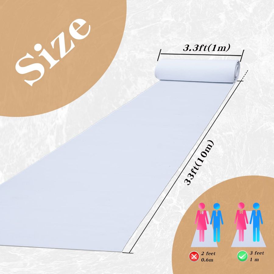 Thick White Carpet Runner for  - مراجعة Aisle Runner White وسعره