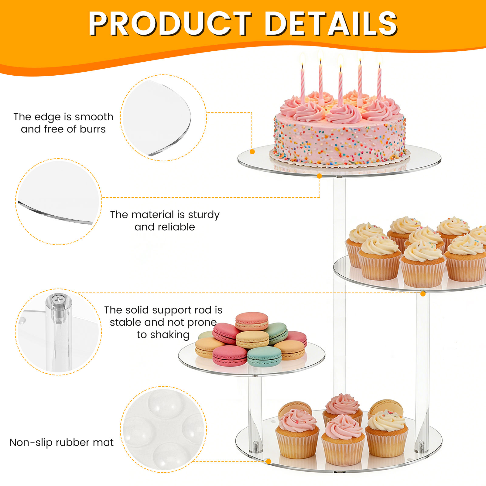 4 Tier Cake Stand Acrylic Tran - مراجعة Wedding Support وسعره