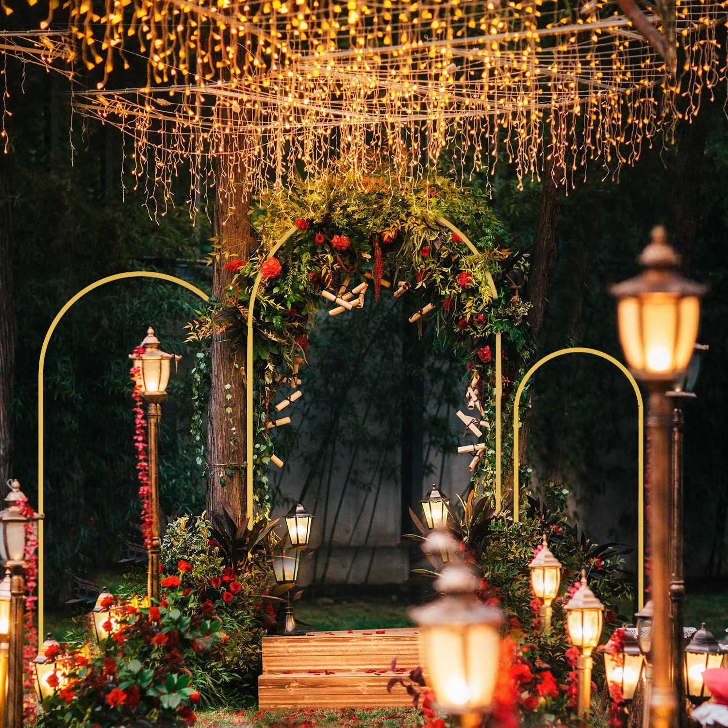 1pc Gold Metal Arch Backdrop S - مراجعة Wedding Support وسعره