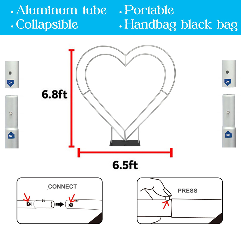 Portable 6.5ft Aluminum Heart  - مراجعة Wedding Support وسعره