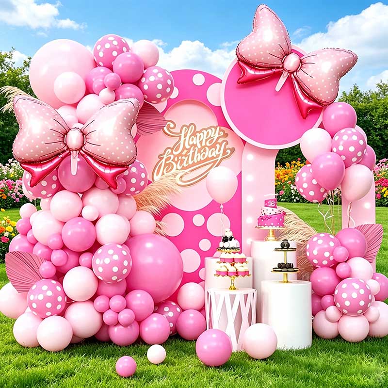 99pcs Pink Bow Minnie Foil Bal - مراجعة Wedding Day Supply Kit وسعره