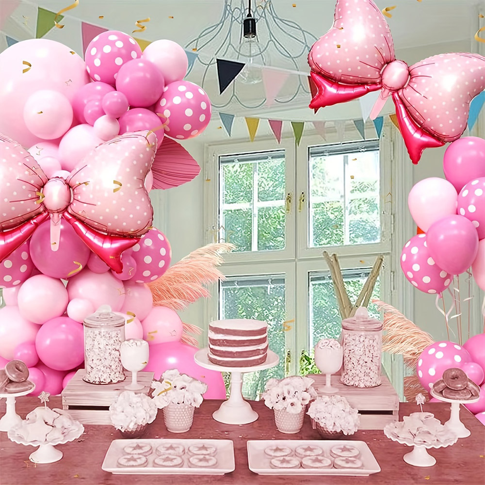 99pcs Pink Bow Minnie Foil Bal - مراجعة Wedding Day Supply Kit وسعره