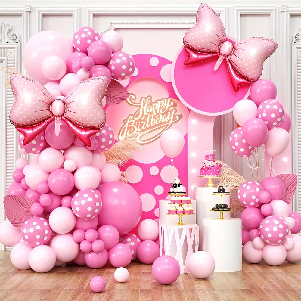 99pcs Pink Bow Minnie Foil Bal - مراجعة Wedding Day Supply Kit وسعره
