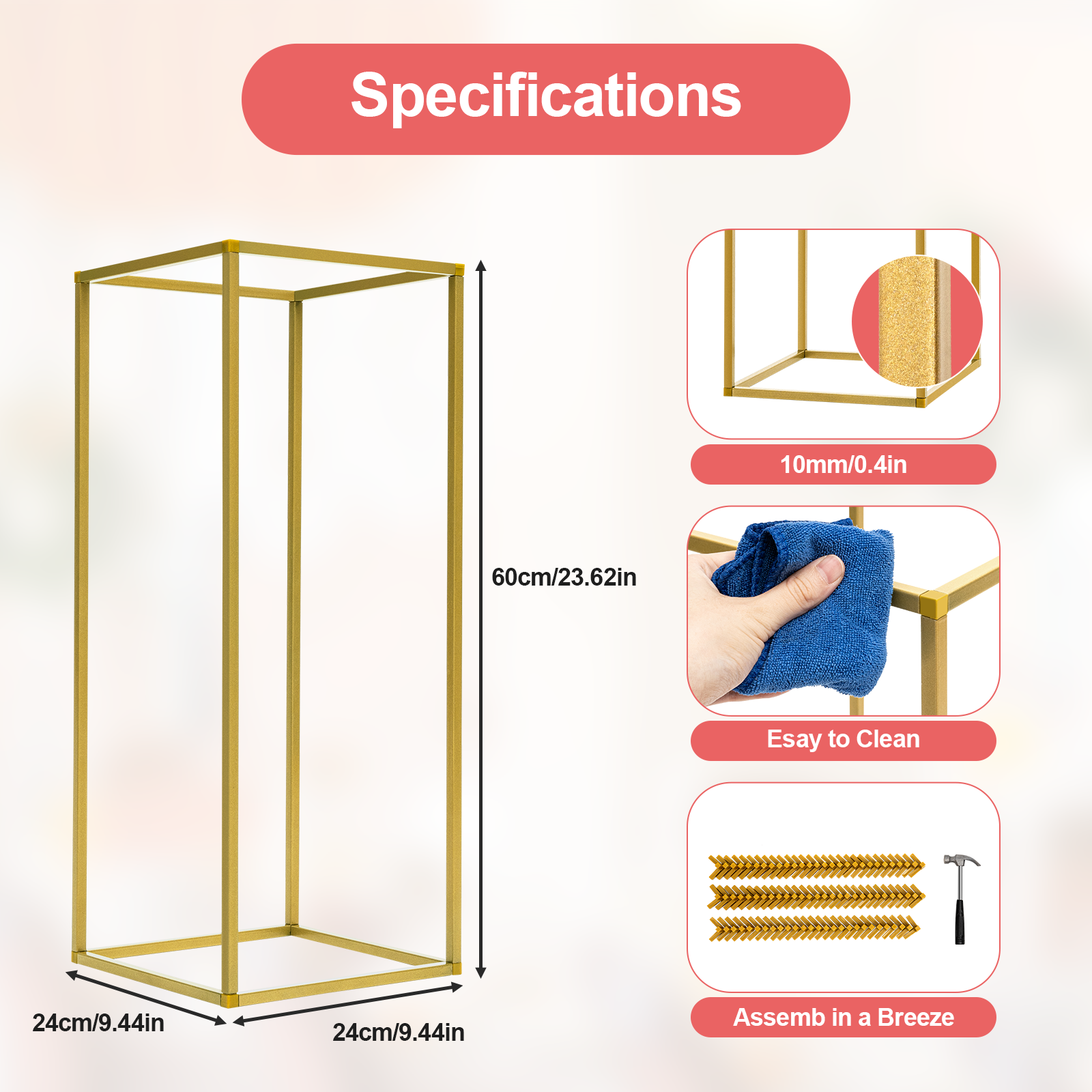 Flower Stand, 10-Pack Square W - مراجعة Wedding Support وسعره
