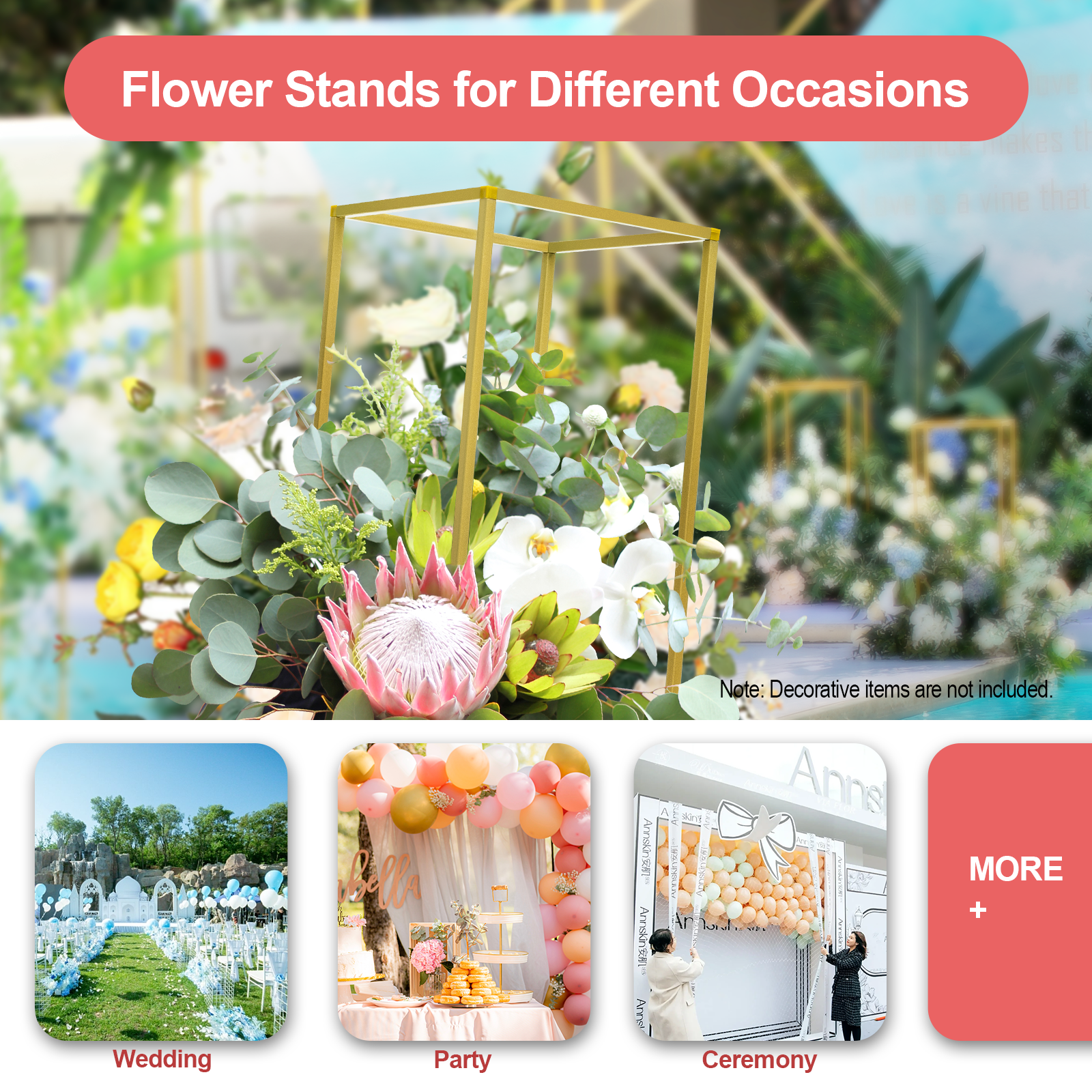 Flower Stand, 10-Pack Square W - مراجعة Wedding Support وسعره