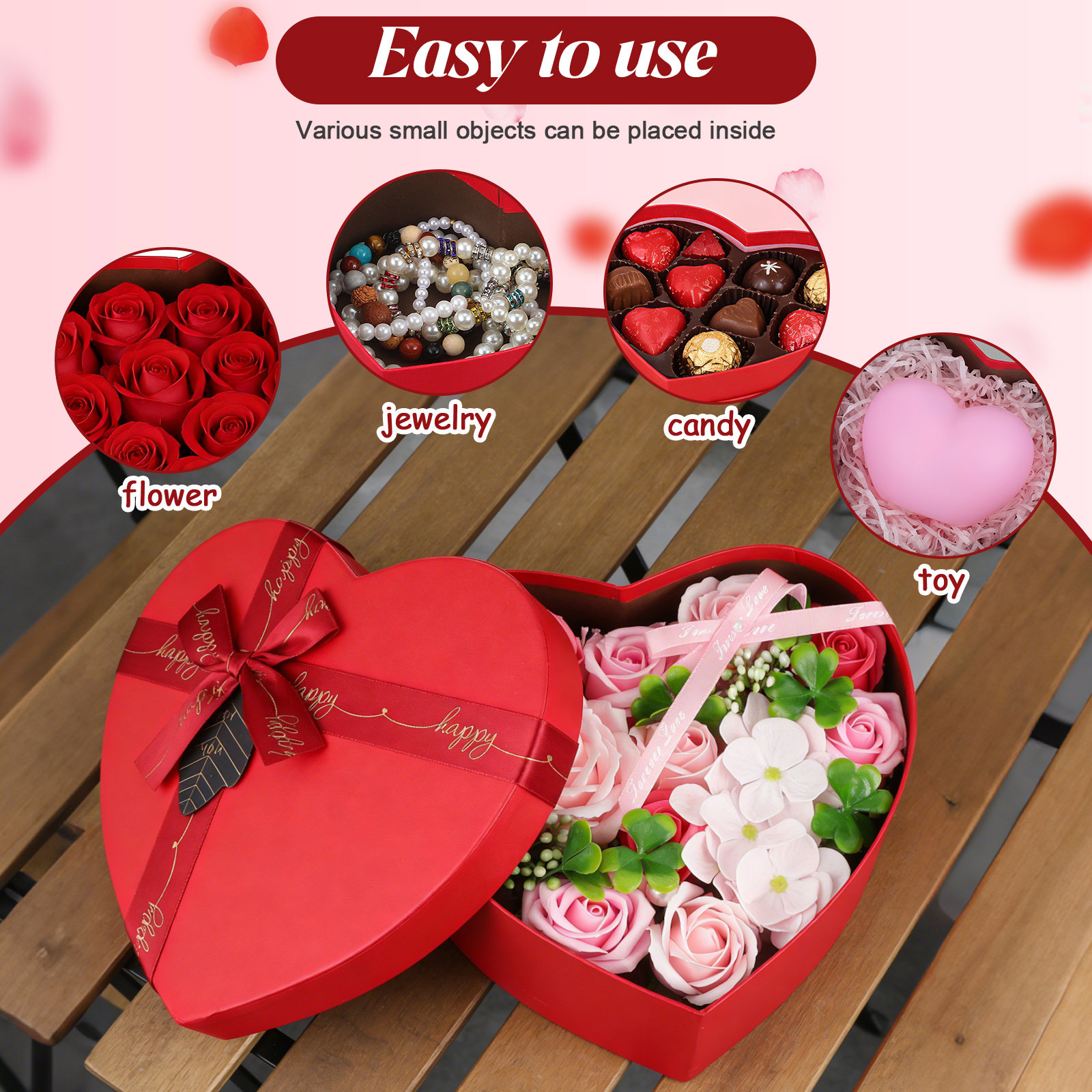3Pcs Heart Gift Box Stylish Ro - مراجعة Wedding Solution وسعره