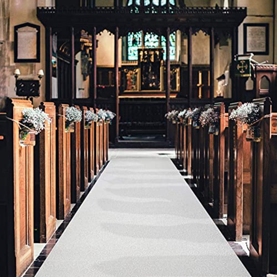 White Wedding Aisle Runner - P - مراجعة Aisle Runner White وسعره