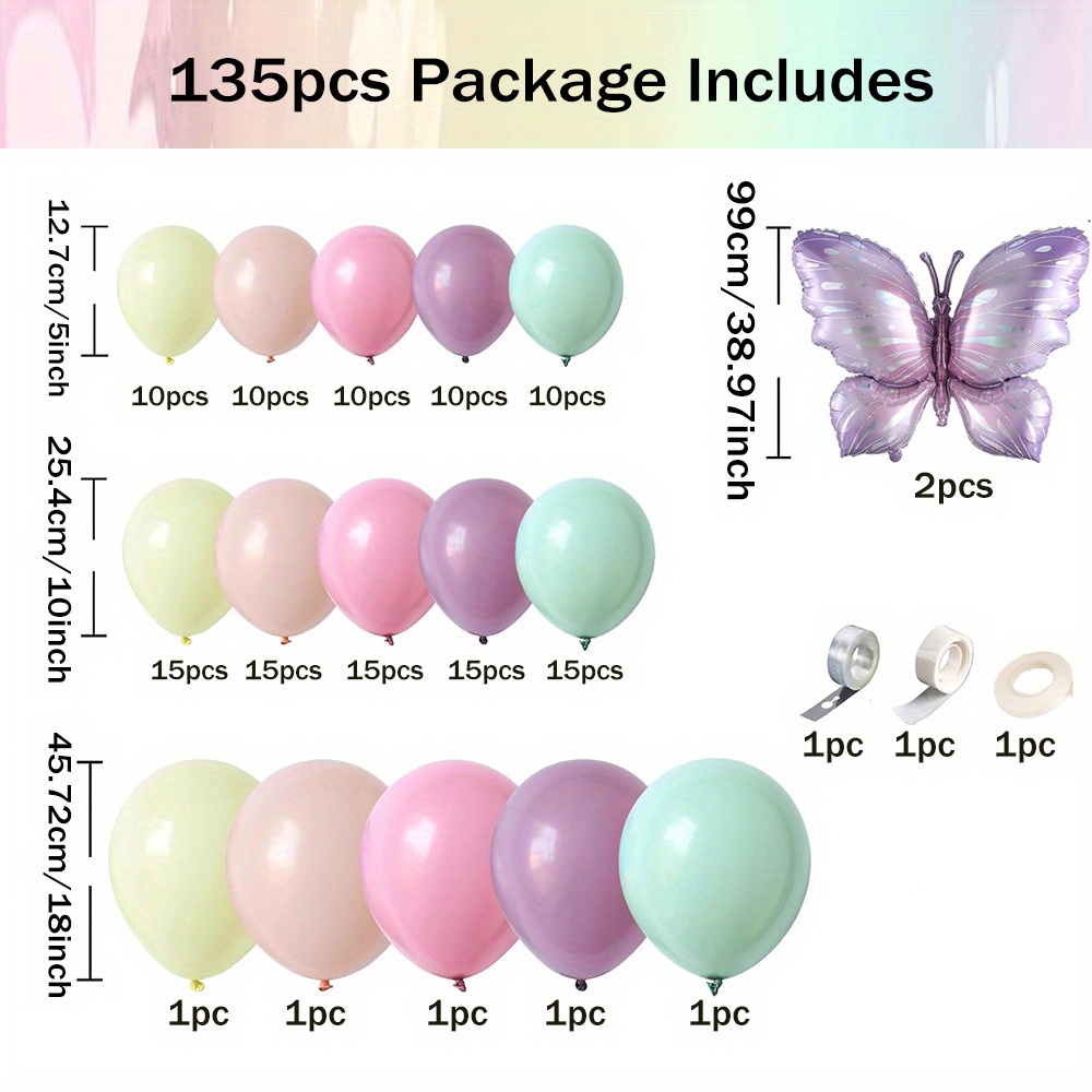 135pcs Butterfly Theme Balloon - مراجعة Wedding Day Supply Kit وسعره