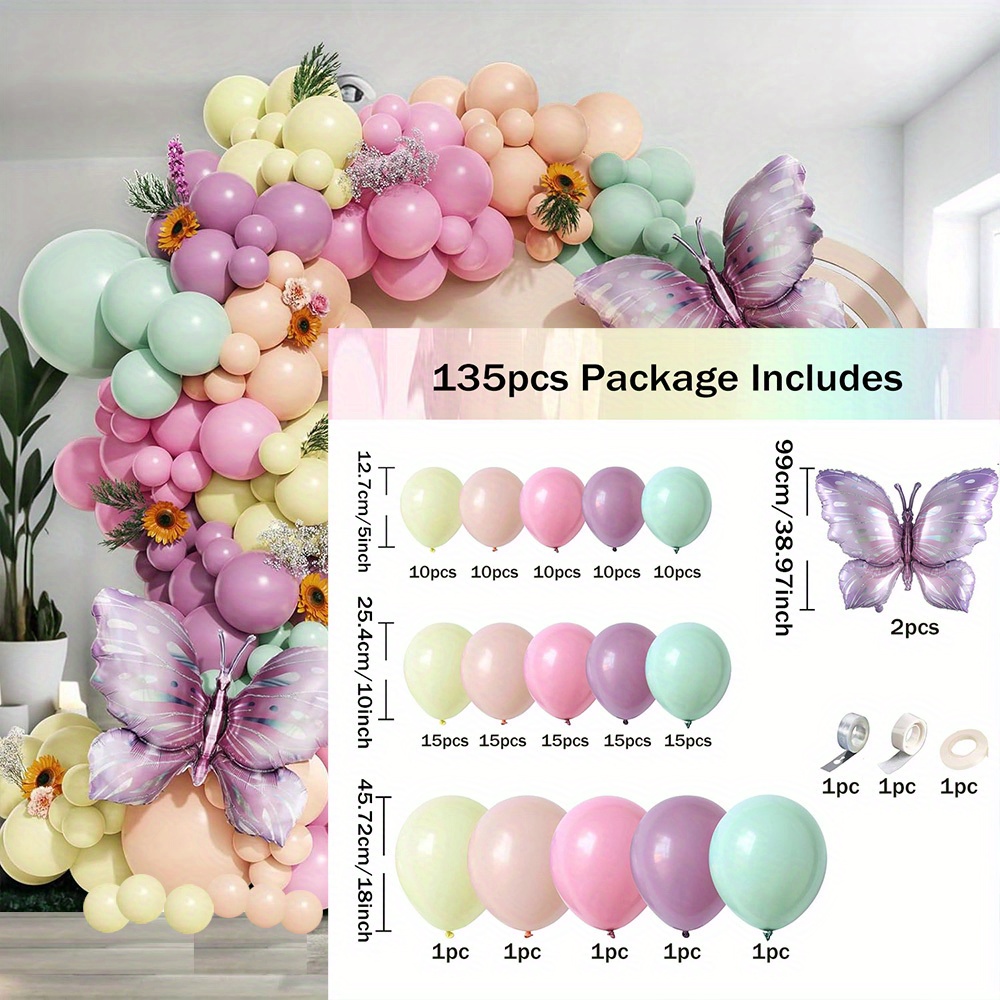 135pcs Butterfly Theme Balloon - مراجعة Wedding Day Supply Kit وسعره