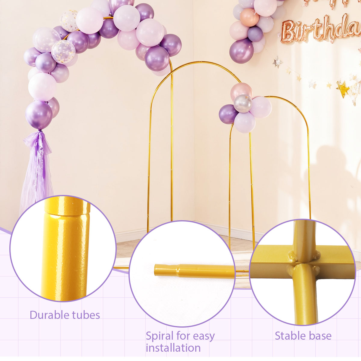 3Pack Golden Metal Arch Kits,  - مراجعة Wedding Support وسعره