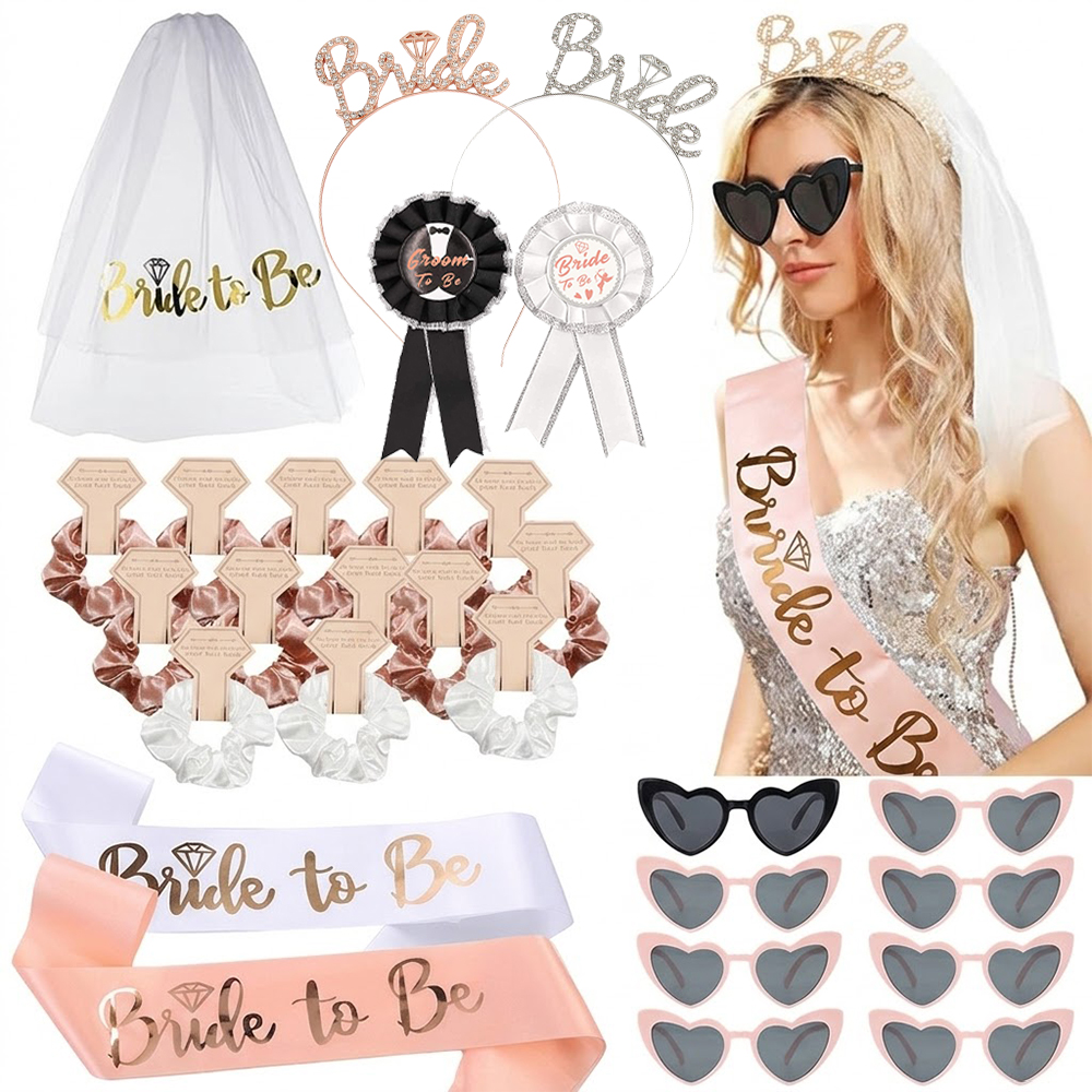 Rose Gold Bachelorette Party D - مراجعة Wedding Day Supply Kit وسعره